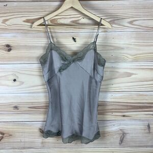 Mango‎ Suit Slip Tank Top Lace Gray Y2K Fairy Grunge Whimsy